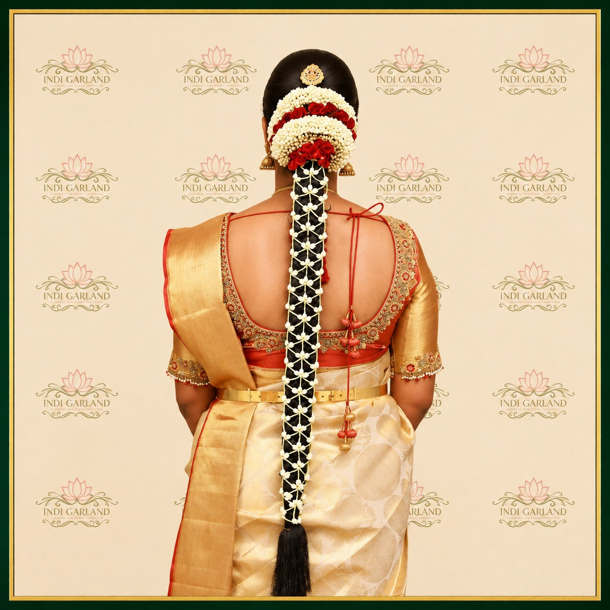 Zareen Veni – Kolkata Jasmine Kajra & Diamond Designer Floral Braid